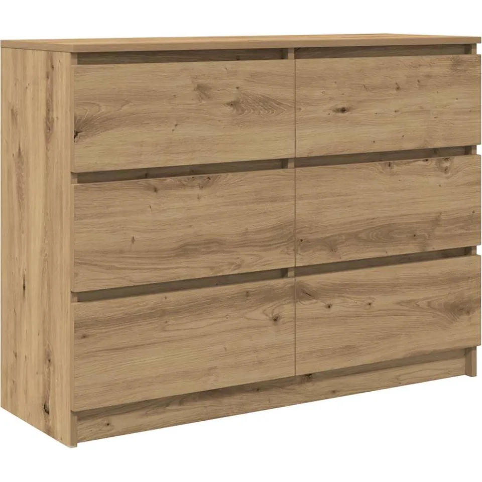 vidaXL Dressoir 100x35x76 cm spaanplaat ambachtelijk eikenkleurig Bruin