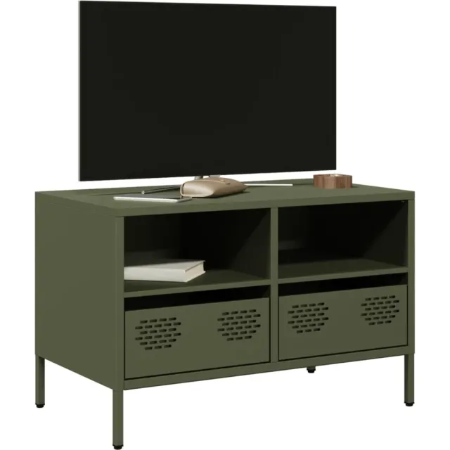 vidaXL Tv-meubel 68x39x43,5 cm koudgewalst staal olijfgroen, foto 2