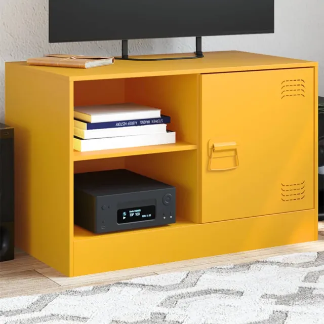 vidaXL Tv-meubel 67x39x44 cm staal mosterdgeel, foto 2