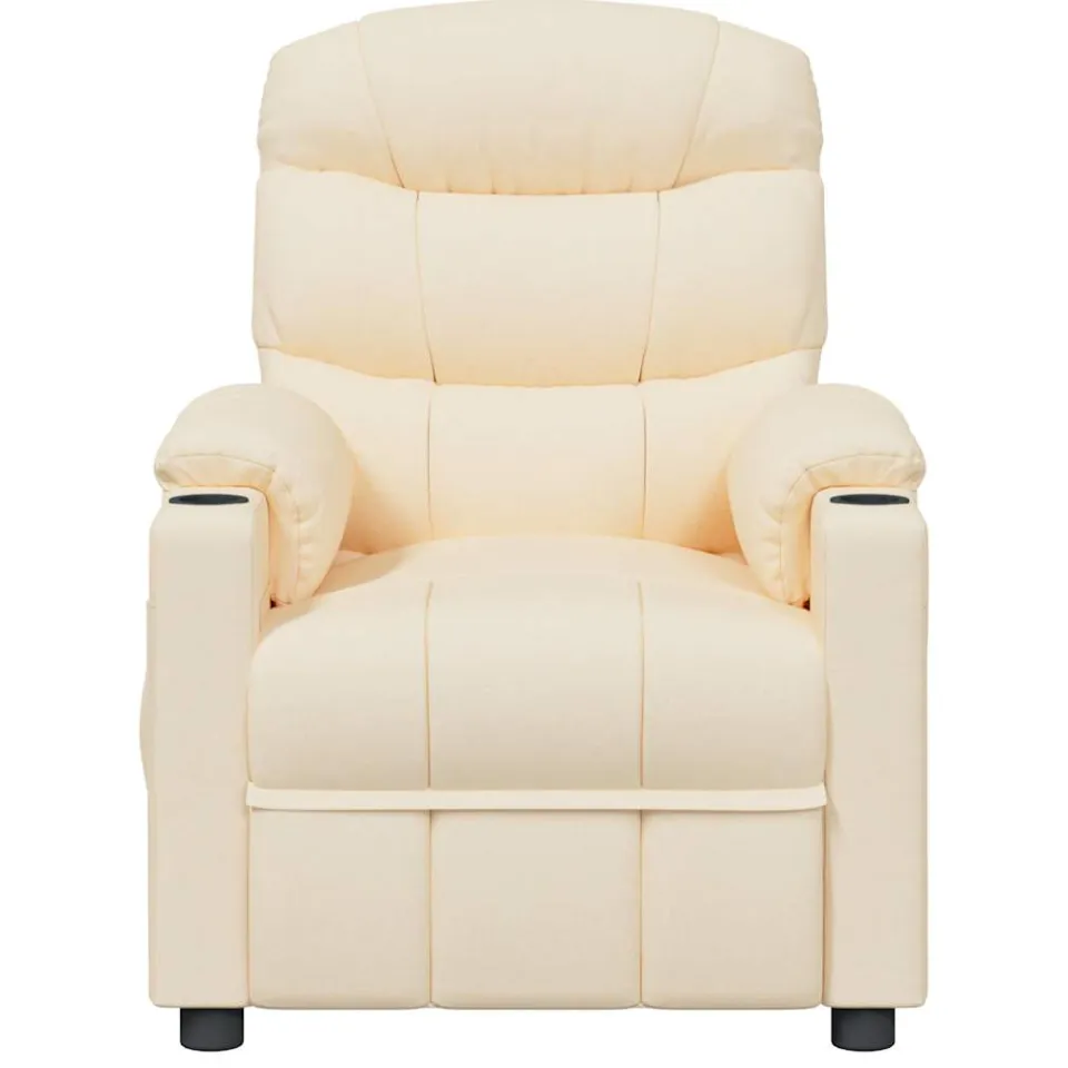 vidaXL Massagestoel stof crèmekleurig