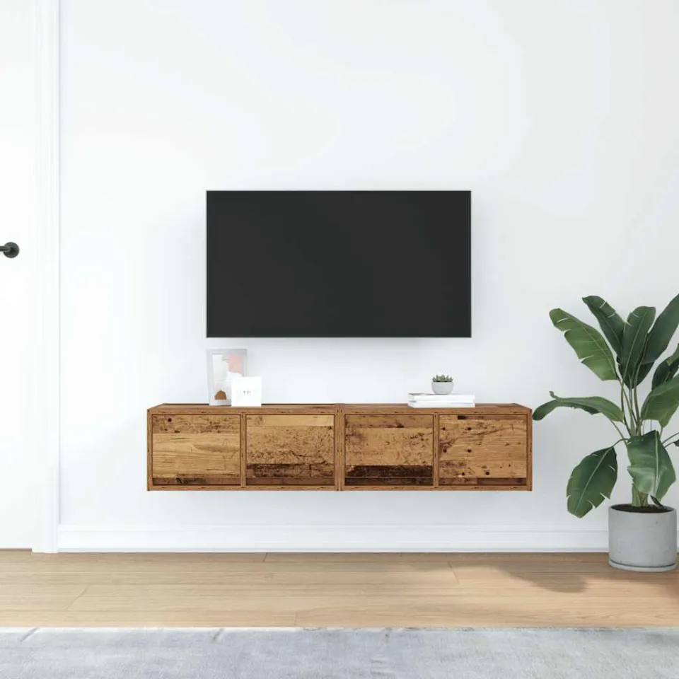 vidaXL Tv-meubels 2 st 60x31x25,5 cm bewerkt hout oud houtkleurig bruin, foto 4