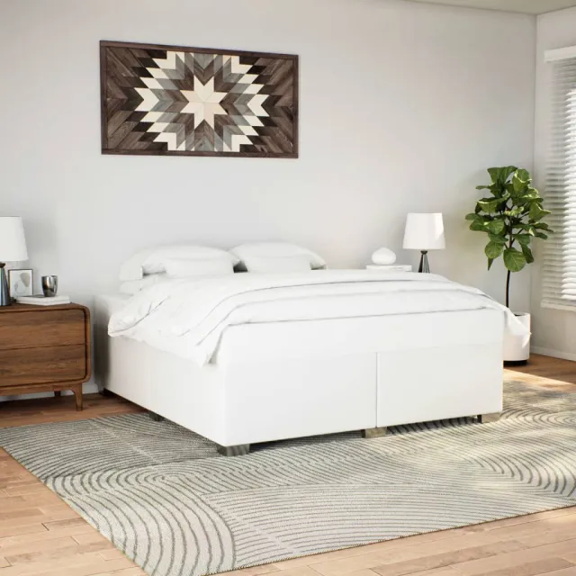 vidaXL Bedframe kunstleer wit 200x200 cm