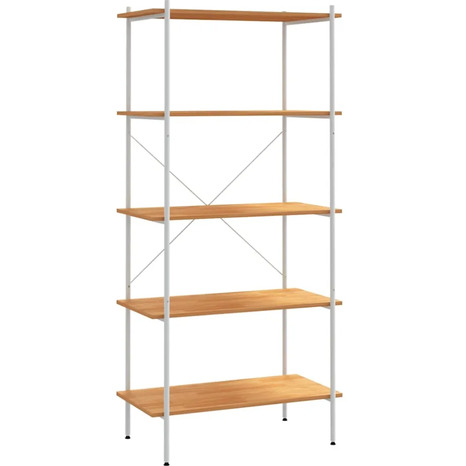 vidaXL Opbergrek 5-laags 80x40x163 cm wit en eikenkleurig, foto 3
