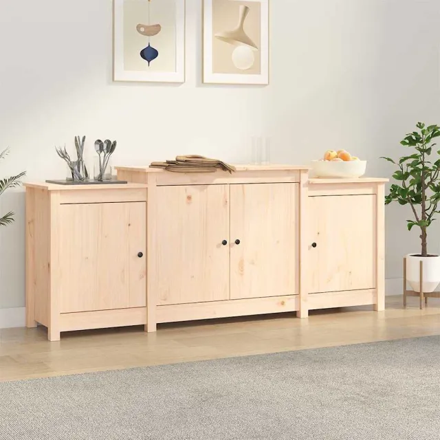 vidaXL Dressoir 164x37x68 cm massief grenenhout bruin, foto 2