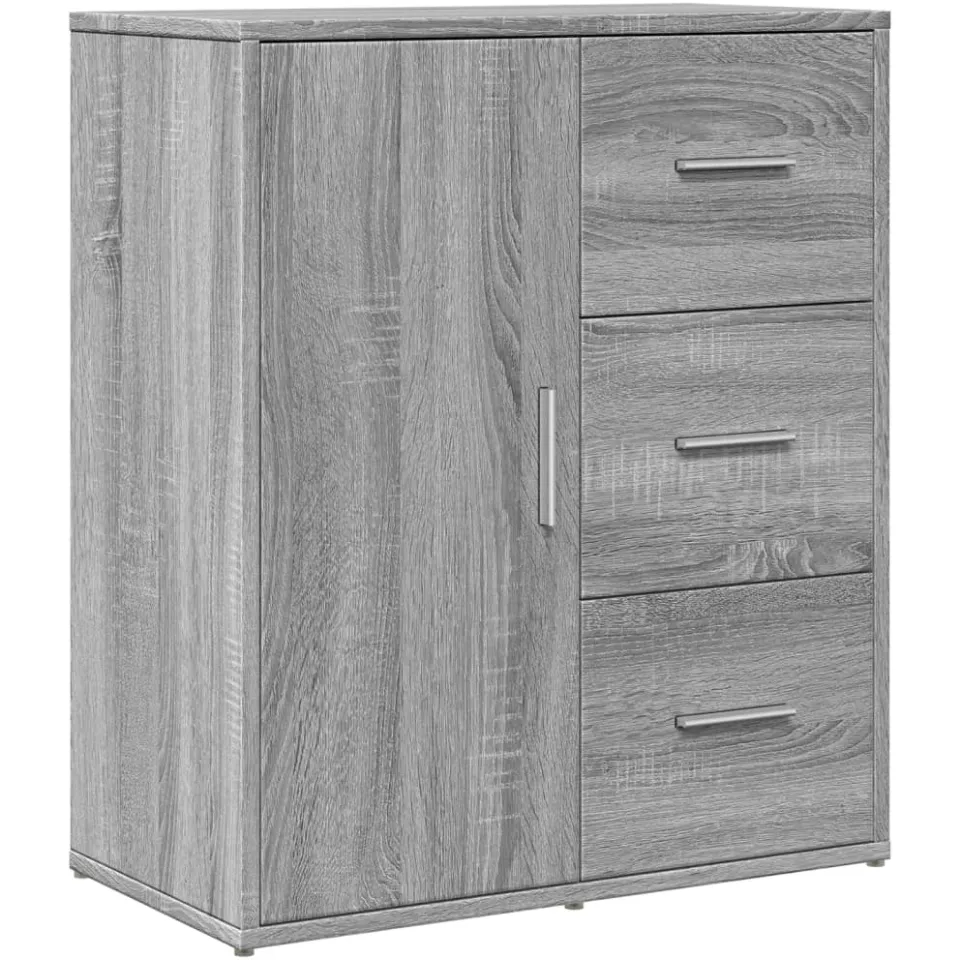 vidaXL Dressoirs 2 st 60x31x70 cm bewerkt hout grijs sonoma eikenkleur, foto 4