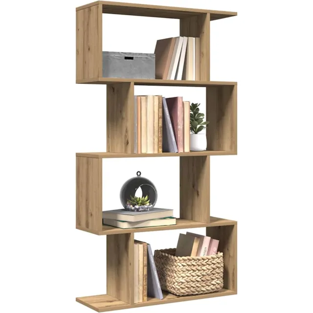 vidaXL Kamerscherm / boekenkast 4-laags 70x24x129 cm hout artisanaal Bruin