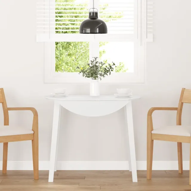 vidaXL Eettafel massief hout wit rubber