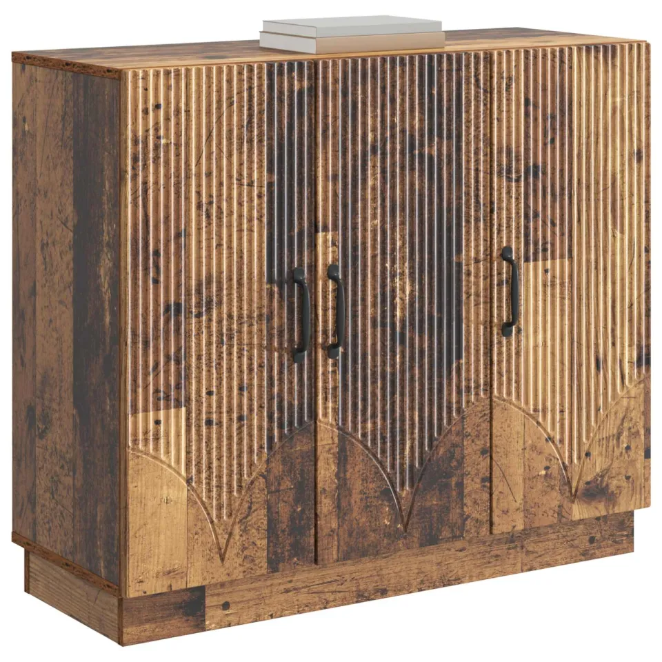 vidaXL Dressoir Oud hout 89 x 34,5 x 77 cm Bewerkt hout Bruin
