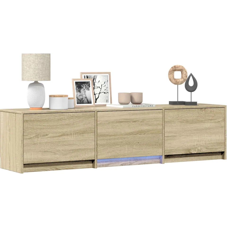 vidaXL TV-kast met LED 165 x 34 x 40 cm Sonoma Eiken Bruin