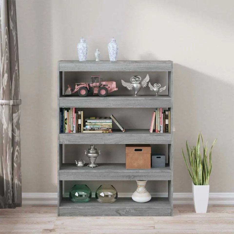 vidaXL Boekenkast/kamerscherm 100x30x135 cm grijs sonoma eikenkleurig, foto 2