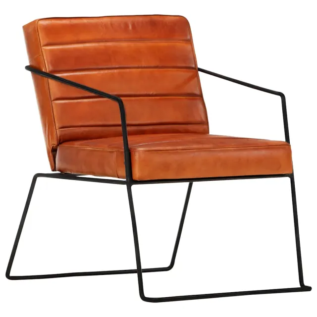 vidaXL Fauteuil echt leer tan Bruin