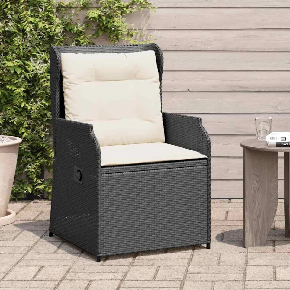 vidaXL Tuinbank 2 st Zwart poly rattan, foto 3