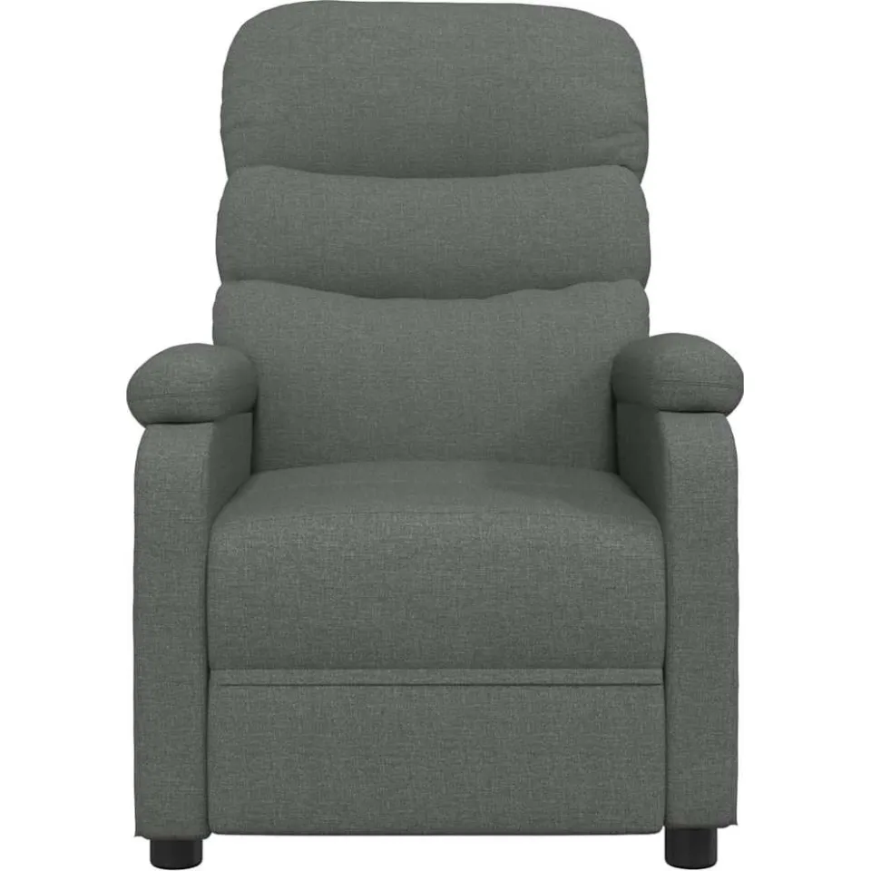 vidaXL Massagestoel elektrisch stof donkergrijs grijs, foto 4