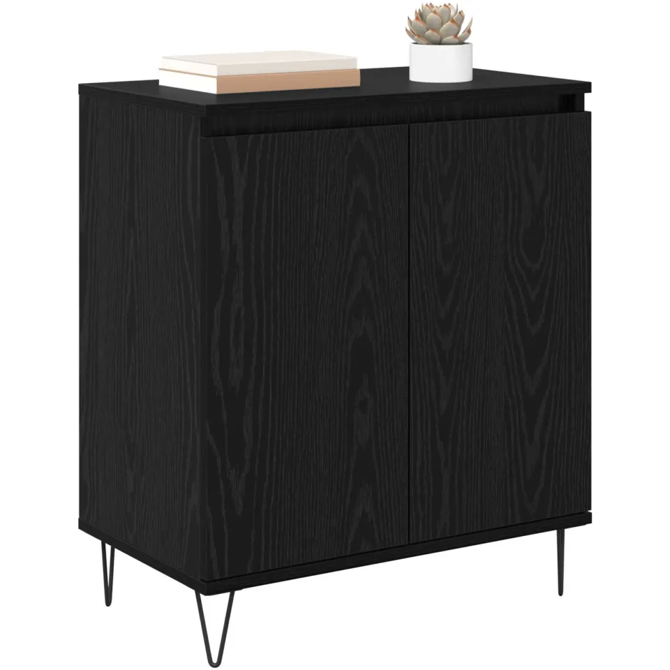vidaXL Dressoir Zwart Eiken 60 x 35 x 70 cm Bewerkt hout
