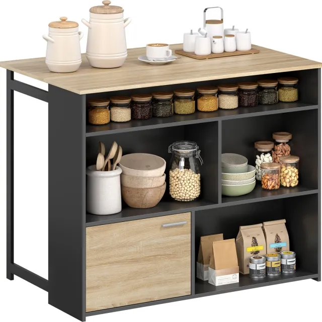 Homcom bartafel - spaanplaat - 116x79,6x90,5cm - zwart