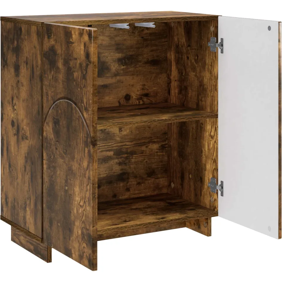 vidaXL Dressoir Gerookt eiken 67 x 34,5 x 75 cm Bewerkt hout Bruin