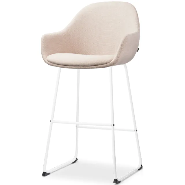 Nolon Nino-Mae barkruk beige - wit onderstel - 75 cm