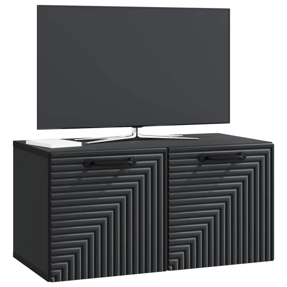 vidaXL Wandbeugel TV-kast Zwart 59,5 x 31 x 30 cm Bewerkt hout, foto 2
