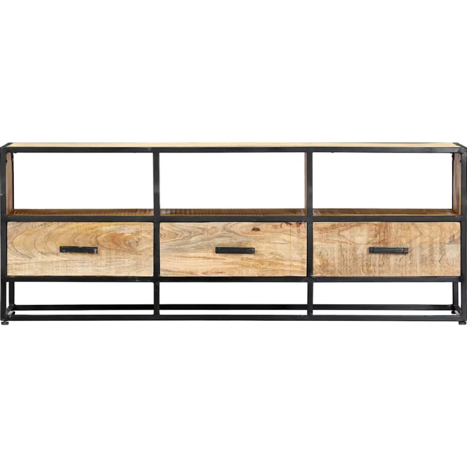 vidaXL Tv-meubel 120x30x45 cm massief mangohout bruin, foto 2