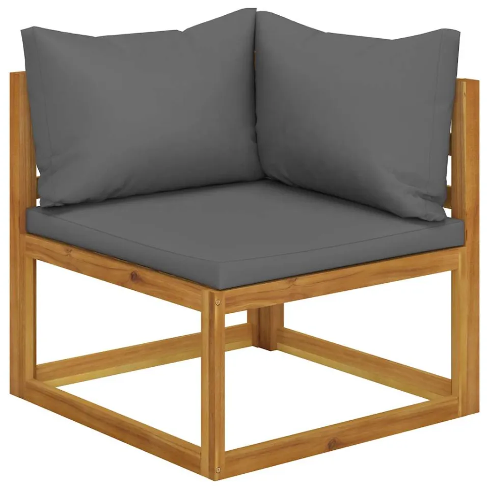 vidaXL 12-delige Loungeset met kussens massief acaciahout grijs, foto 4