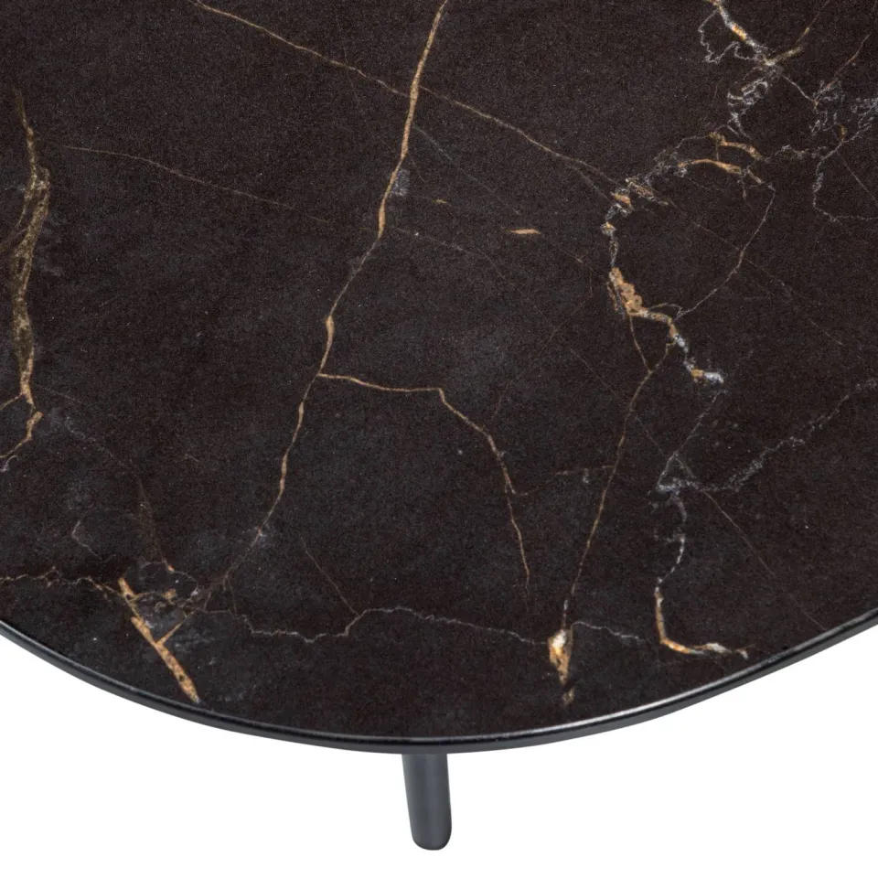 WOOOD Vajen Salontafel - Marmeren Look - Zwart - 38x70x70, foto 6