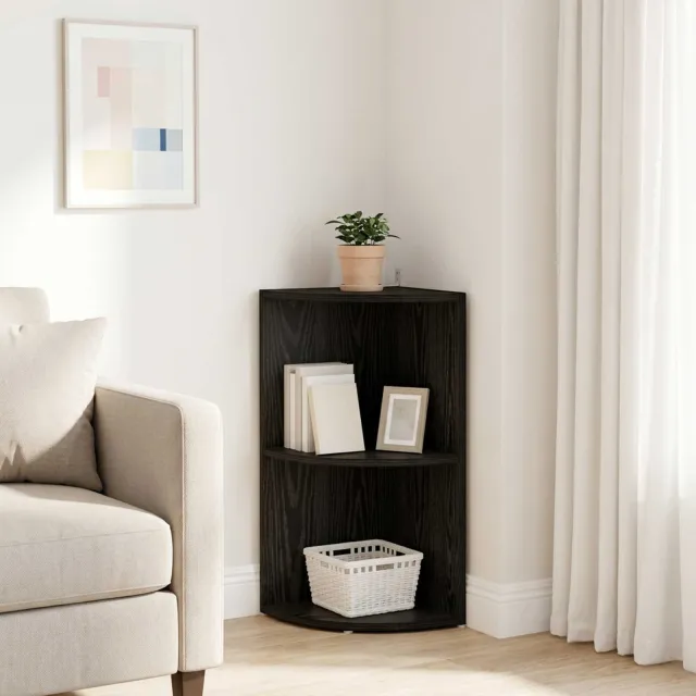 vidaXL Hoekplank 2-laags 41,5 x 41,5 x 72 cm Bewerkt hout Zwart eiken, foto 2