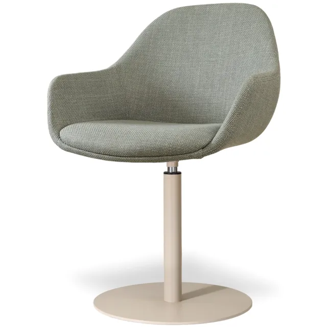 Nolon Niva-Mae draaibare tulp eetkamerstoel saliegroen - beige onderstel