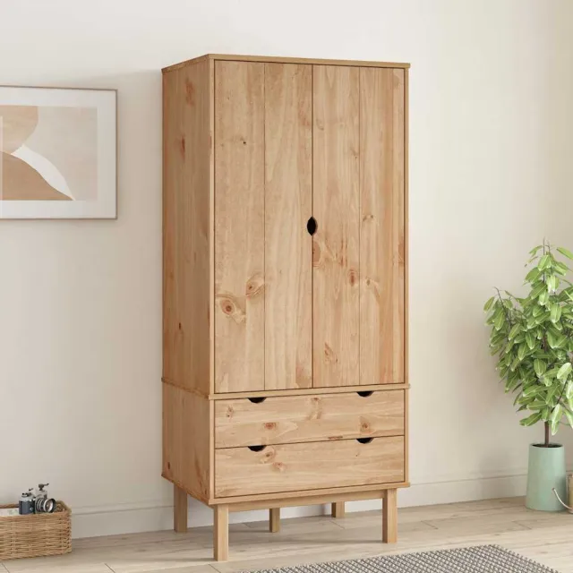 vidaXL Kledingkast OTTA 76,5x53x172 cm massief grenenhout bruin, foto 2