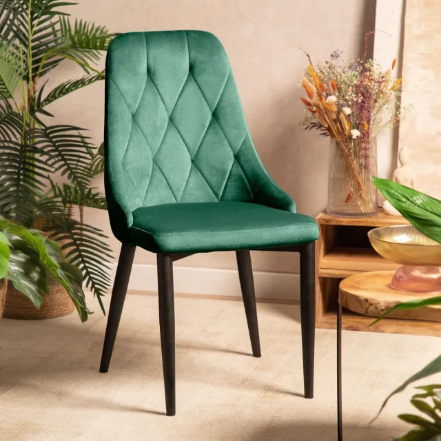 Homla Chair - LOUIS QUILTER - Velour Green - 44x59x88 cm
