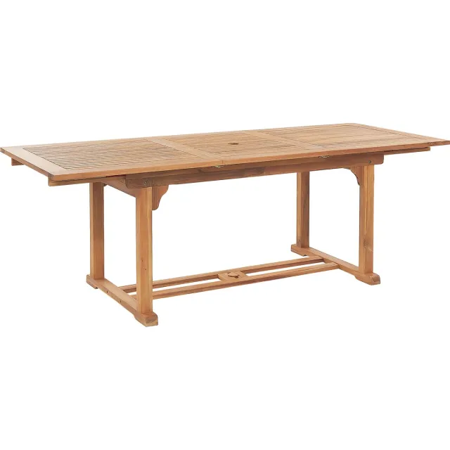 Beliani JAVA - Tuintafel - Lichtbruin - 90 x 160/220 cm - Acaciahout