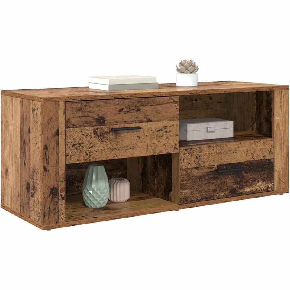 vidaXL TV-kast 100 x 35 x 40 cm Oud Hout Bewerkt hout bruin