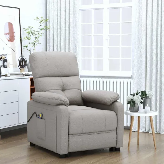 vidaXL Massagestoel elektrisch stof taupe, foto 2