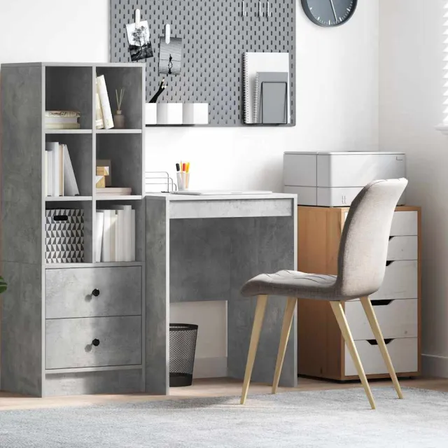 vidaXL Bureau Beton Grijs 60 x 50 x 76 cm