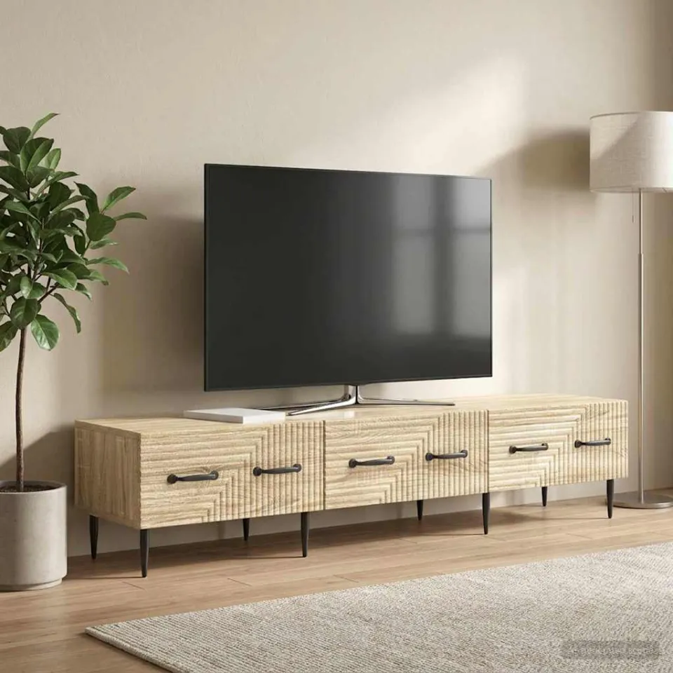 vidaXL TV-kast met lade Sonoma Eiken 147 x 34,5 x 30 cm Bewerkt hout, foto 4