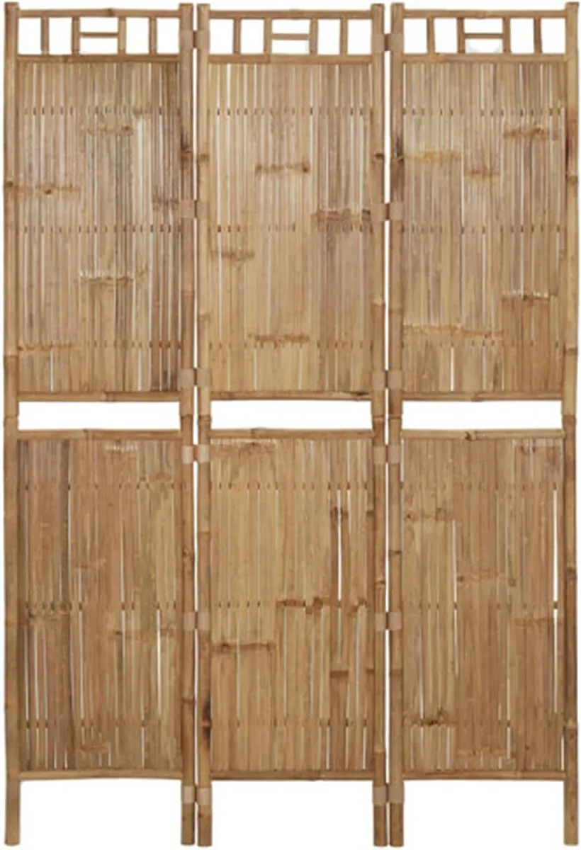 vidaXL Kamerscherm met 3 panelen 120x180 cm bamboe bruin, foto 2