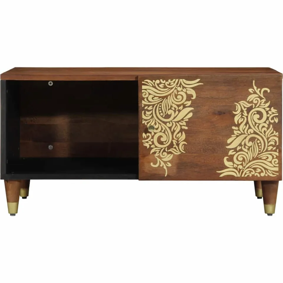 vidaXL Salontafel Honingbruin 80 x 50 x 40 cm Massief Mango Hout bruin, foto 3