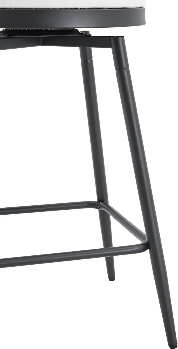 HAUSS SPOLE Barkruk - Windsor-Stijl - Set Van 2 - Gewatteerde Zitting Met Rugleuning En Voetensteun - Voor Keukenbar En Horeca - Kunstleer Wit