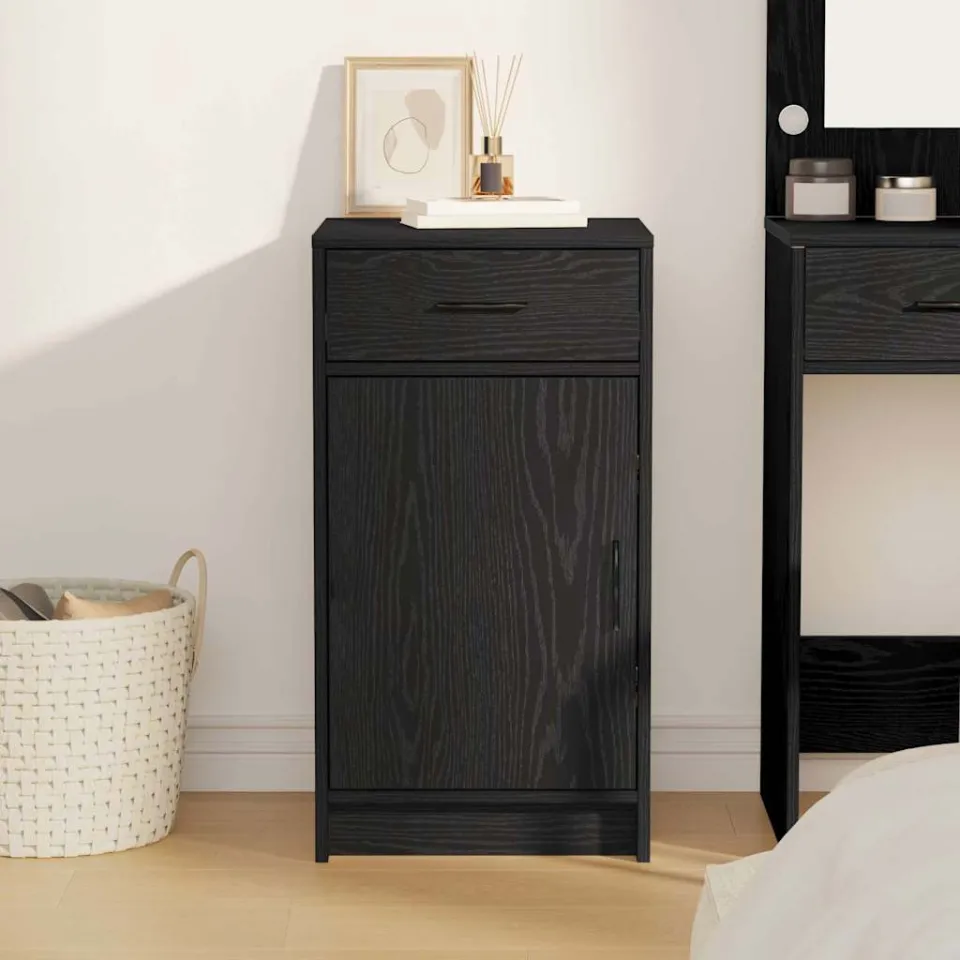 vidaXL Dressoir Zwart Eiken 40 x 40,5 x 75 cm Bewerkt hout, foto 3