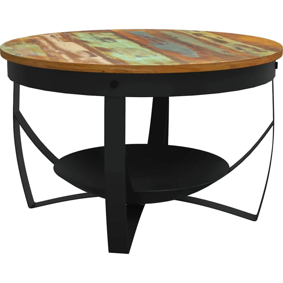 vidaXL Salontafel Ø 68x43 cm massief gerecycled hout Bruin