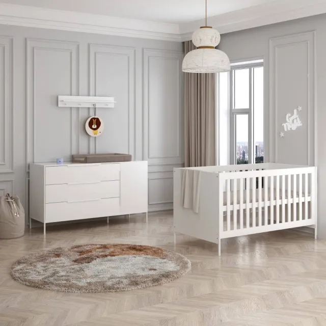 Born Lucky Meegroei Babykamer Santiago Wit XL 2-Delig, foto 2