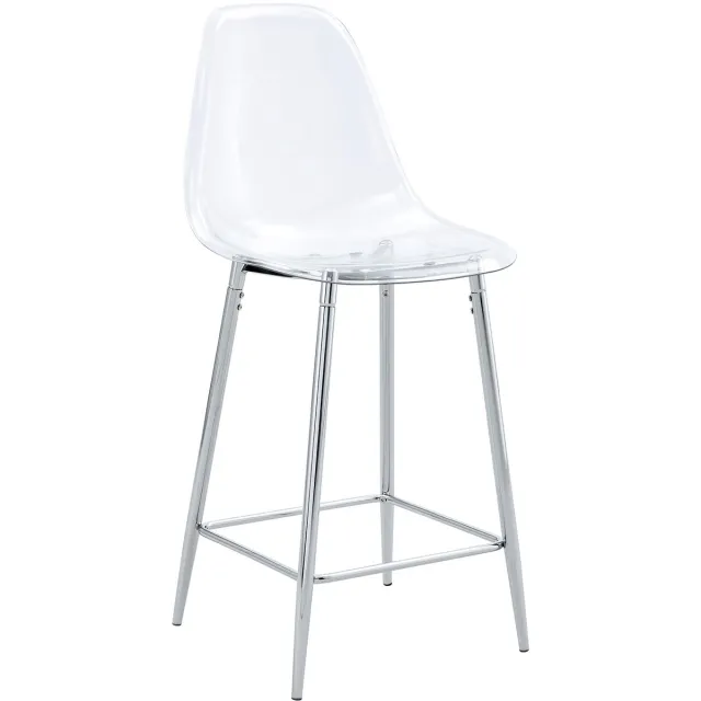 Merax Barstoelen Set van 2 - Transparante Barkrukken - Acryl Zitting met Zilveren Metalen Frame - Moderne Barstoelen voor Keuken en Bar