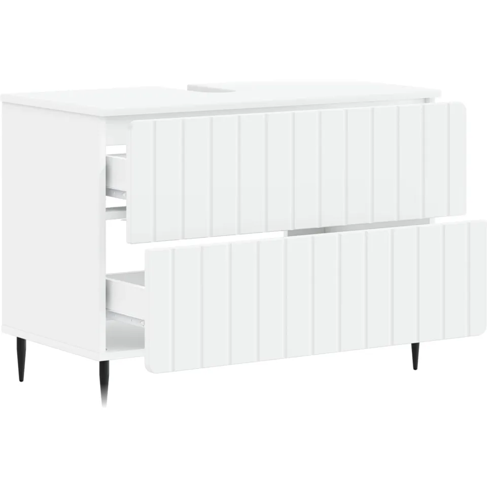 vidaXL Badkamer wastafelkast ZWOLLE Wit 82 x 41 x 58,5 cm Bewerkt hout