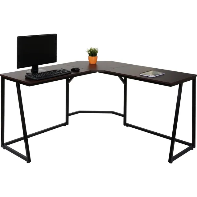 Cosmo Casa Hoekbureau - Praktisch - Stabiel - Tijdloos - Donkerbruin - 76x196x110cm