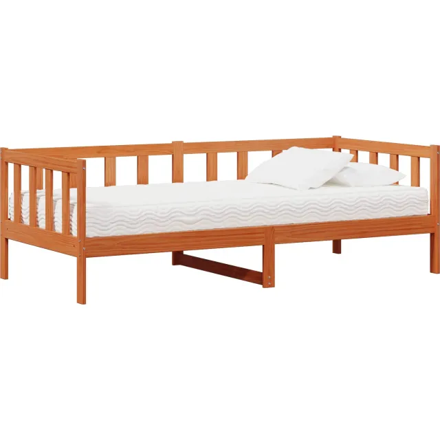 vidaXL Daybed met hoofdeinde Waxbruin en wit 90 x 200 cm