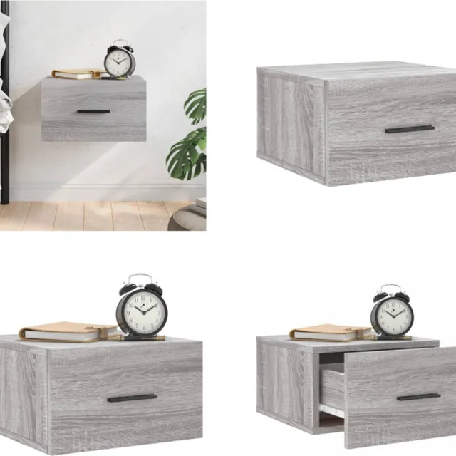 vidaXL Nachtkastje - wandgemonteerd - 35x35x20 - cm - grijs - sonoma - eikenkleur grijs sonoma eiken