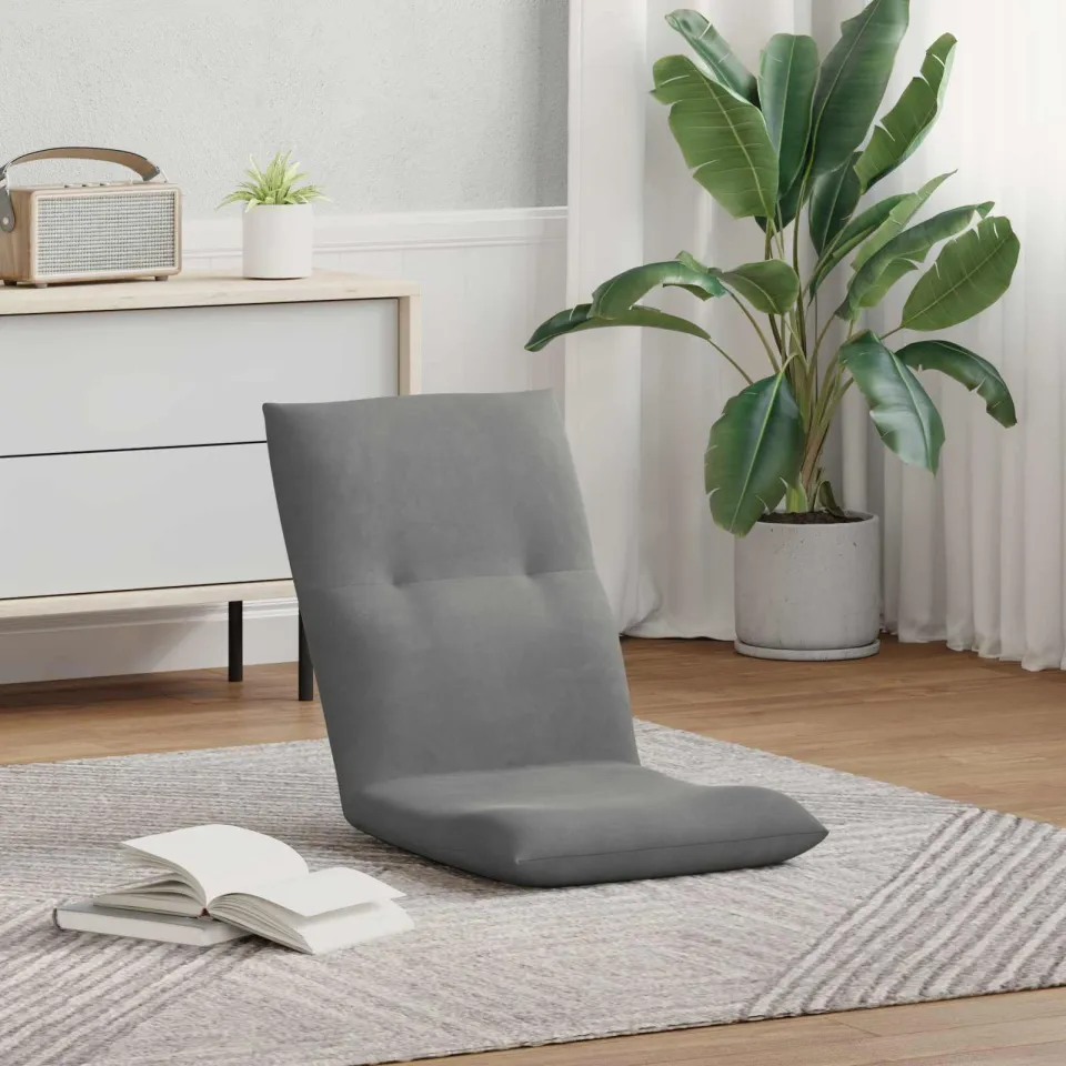 vidaXL Verstelbare vlo stoelen Donkergrijs Fluweel, foto 3