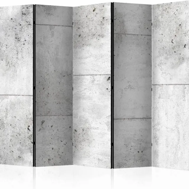 karo-art Vouwscherm / Kamerscherm - Betonnen wand 225x172cm , gemonteerd geleverd, dubbelzijdig geprint Multikleur