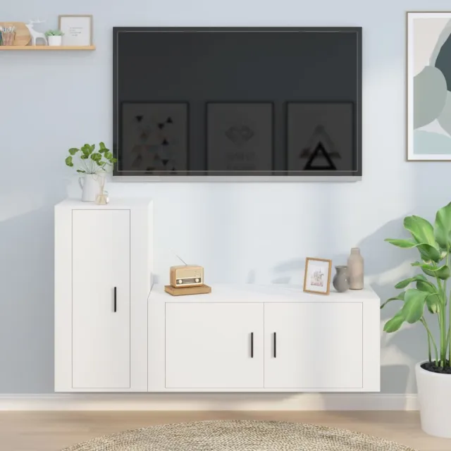 vidaXL 2-delige Tv-meubelset bewerkt hout wit, foto 2