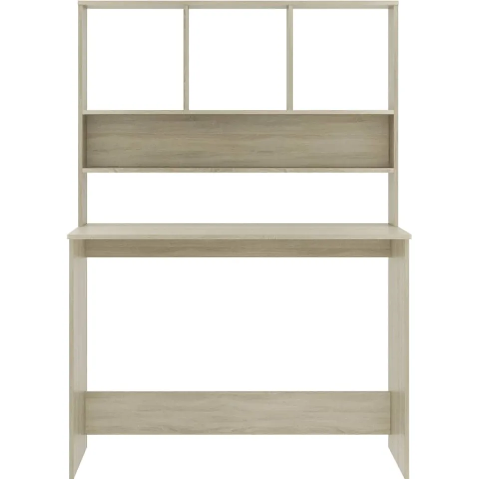 vidaXL Bureau met schappen 110x45x157cm bewerkt hout sonoma eikenkleur Bruin