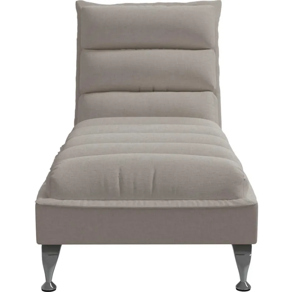 vidaXL Chaise longue met kussens stof taupe, foto 4